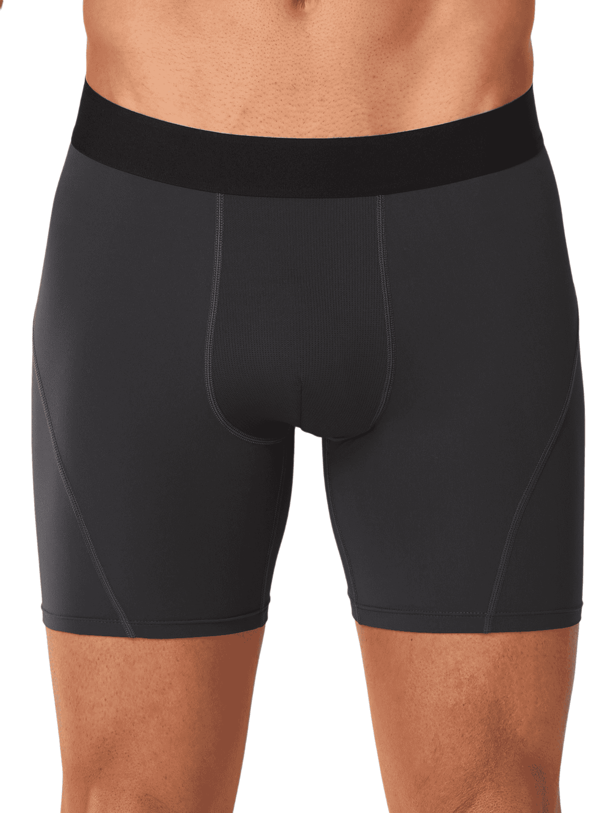 Dark Grey Men's High-Performance Boxer Briefs 3-Pack - Front View