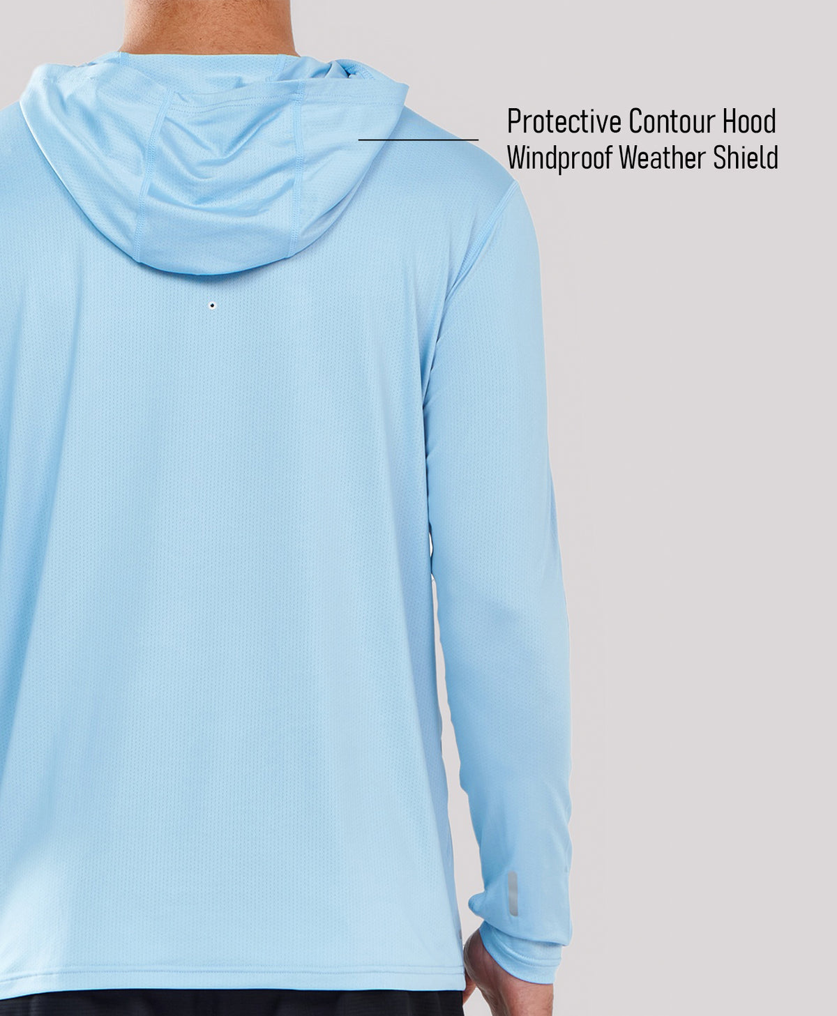 
Men's UPF50+ Rash Guard Hoodie T-Shirts — Sky Blue