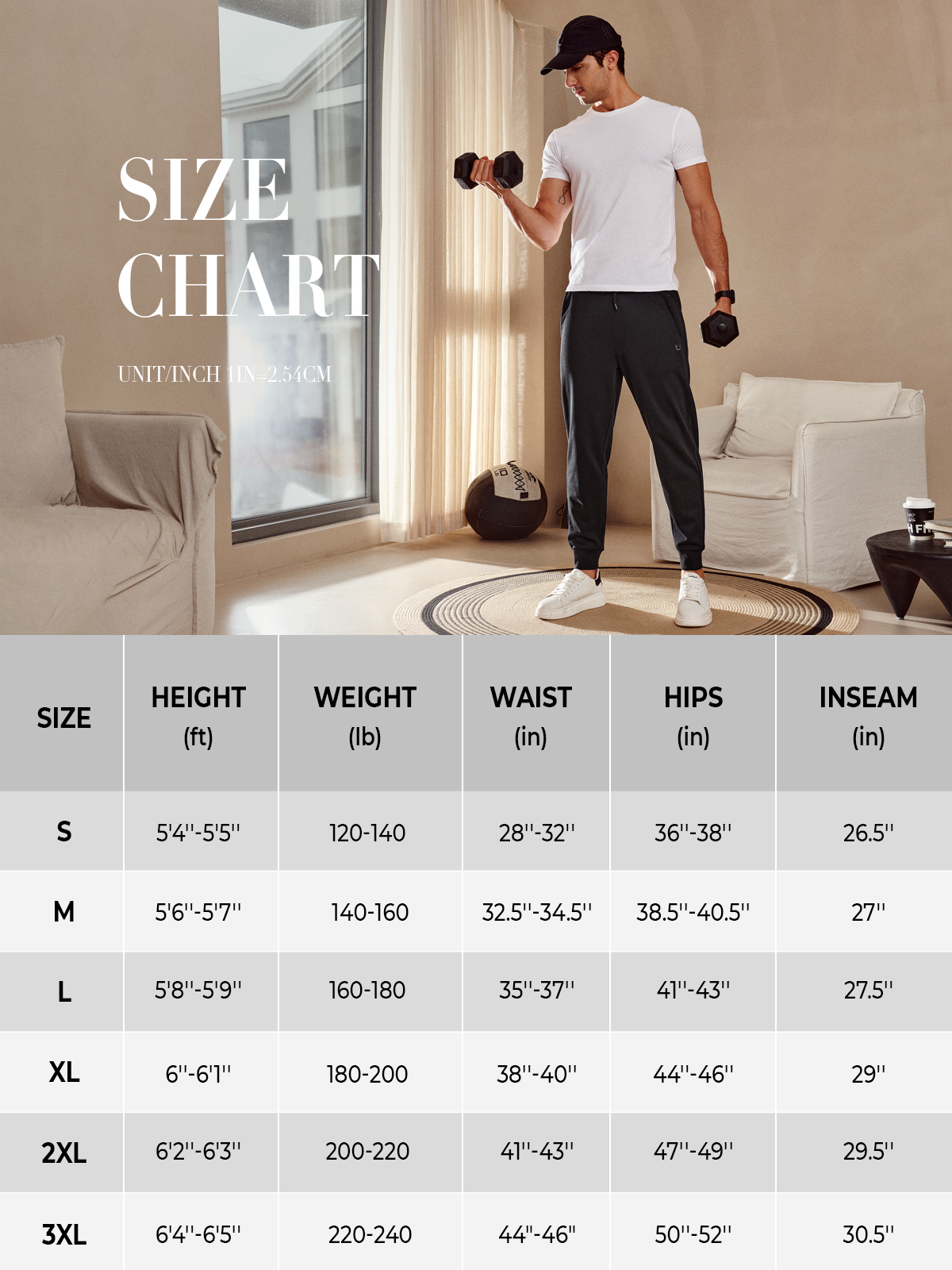 Men's Cotton Athletic Works Sweatpants Spandex Joggers for Gym Running