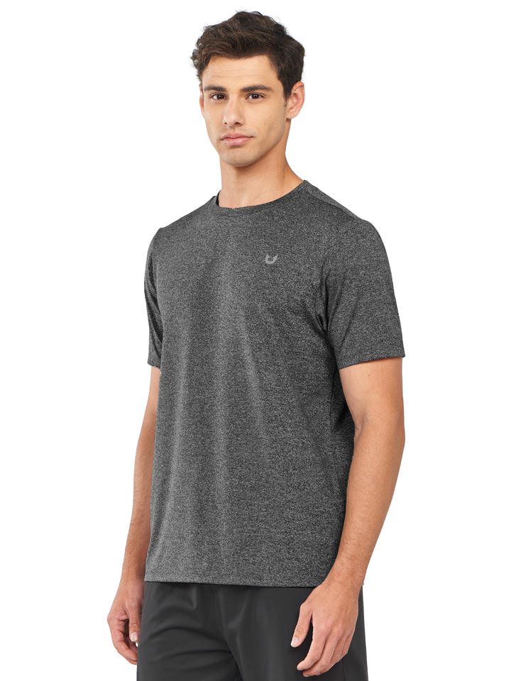 Northyard Men's Midnight Heather Crew Workout T Shirts Performance Breathable for Gym Training