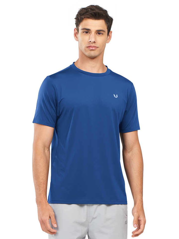 Northyard Men's Dark Blue Crew Workout T Shirts Performance Breathable for Gym Training