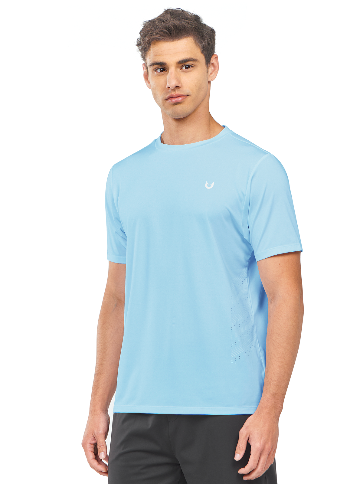 Northyard Men's Sky Blue Crew Workout T Shirts Performance Breathable for Gym Training