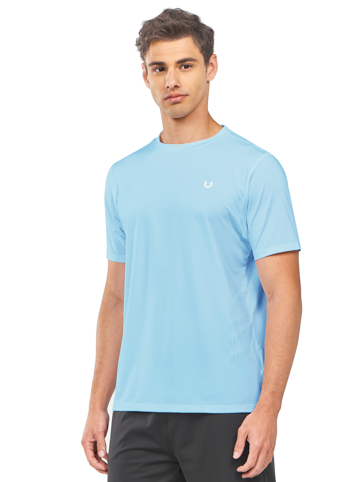 Northyard Men's Sky Blue Crew Workout T Shirts Performance Breathable for Gym Training
