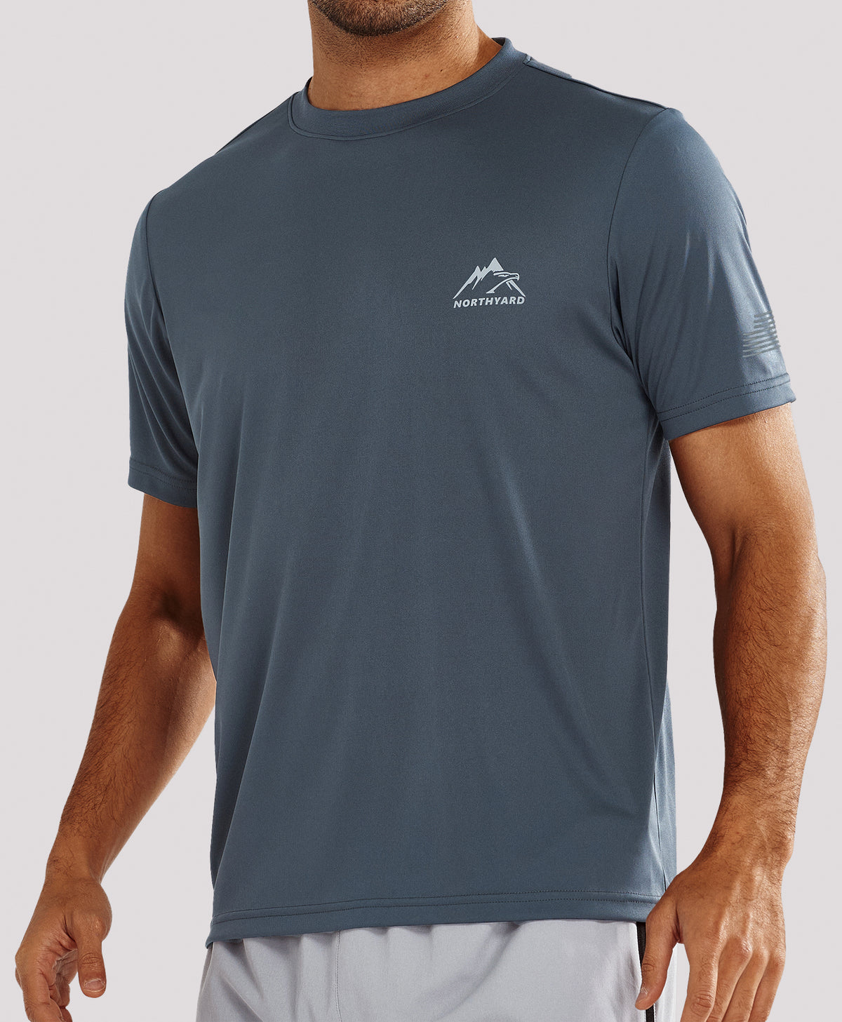 
Men's Athletic Running T-Shirts Short Sleeve Workout Dry fit Gym Sport — Dark Grey