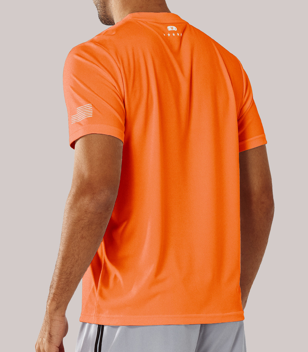 
Men's Athletic Running T-Shirts Short Sleeve Workout Dry fit Gym Sport — Orange