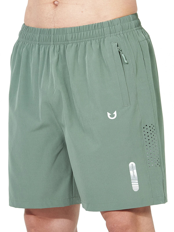 Northyard Men's Athletic Workout 7 Inch Gym Shorts with Zipper Pocket for Hiking Lodenfrost