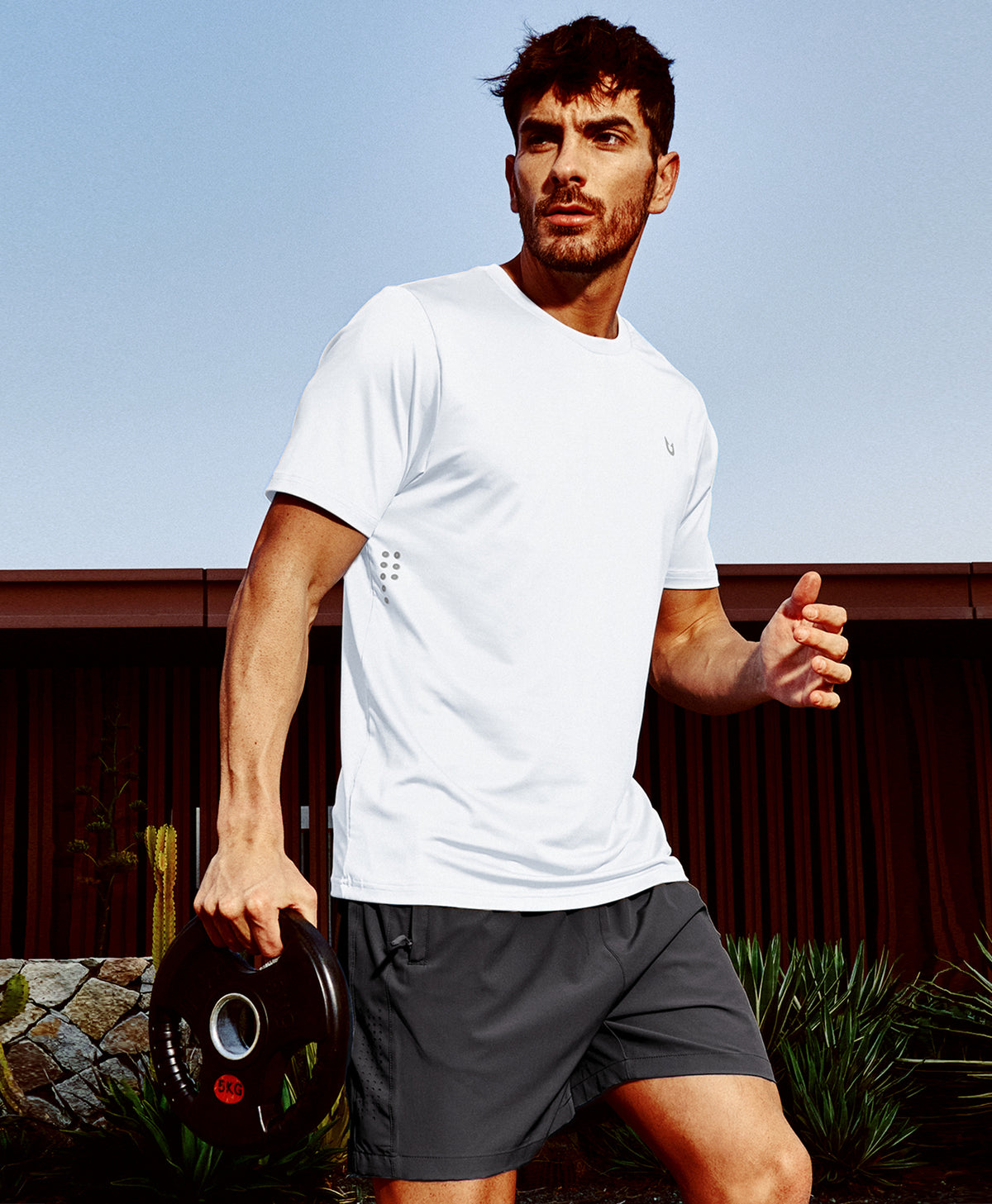 
Men's Performance Workout Short Sleeve T-Shirts — Sky Blue