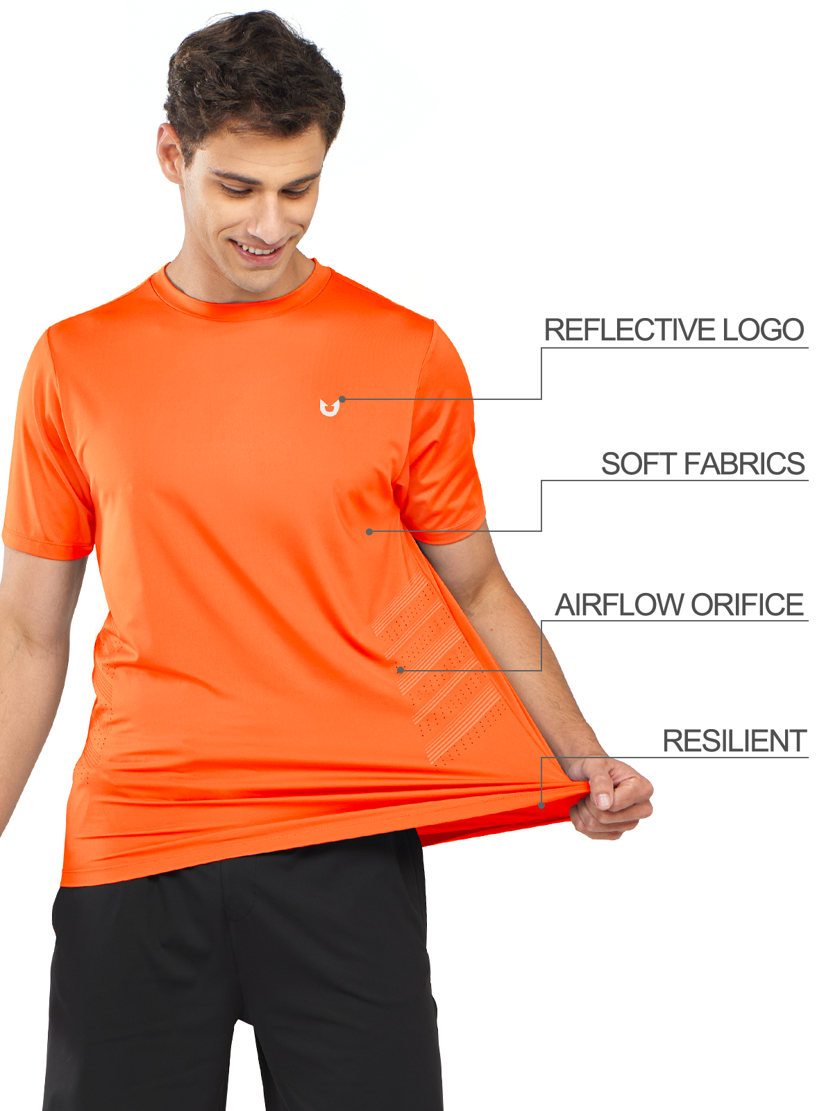 Men's Crew Workout T Shirts Performance Breathable for Gym Training