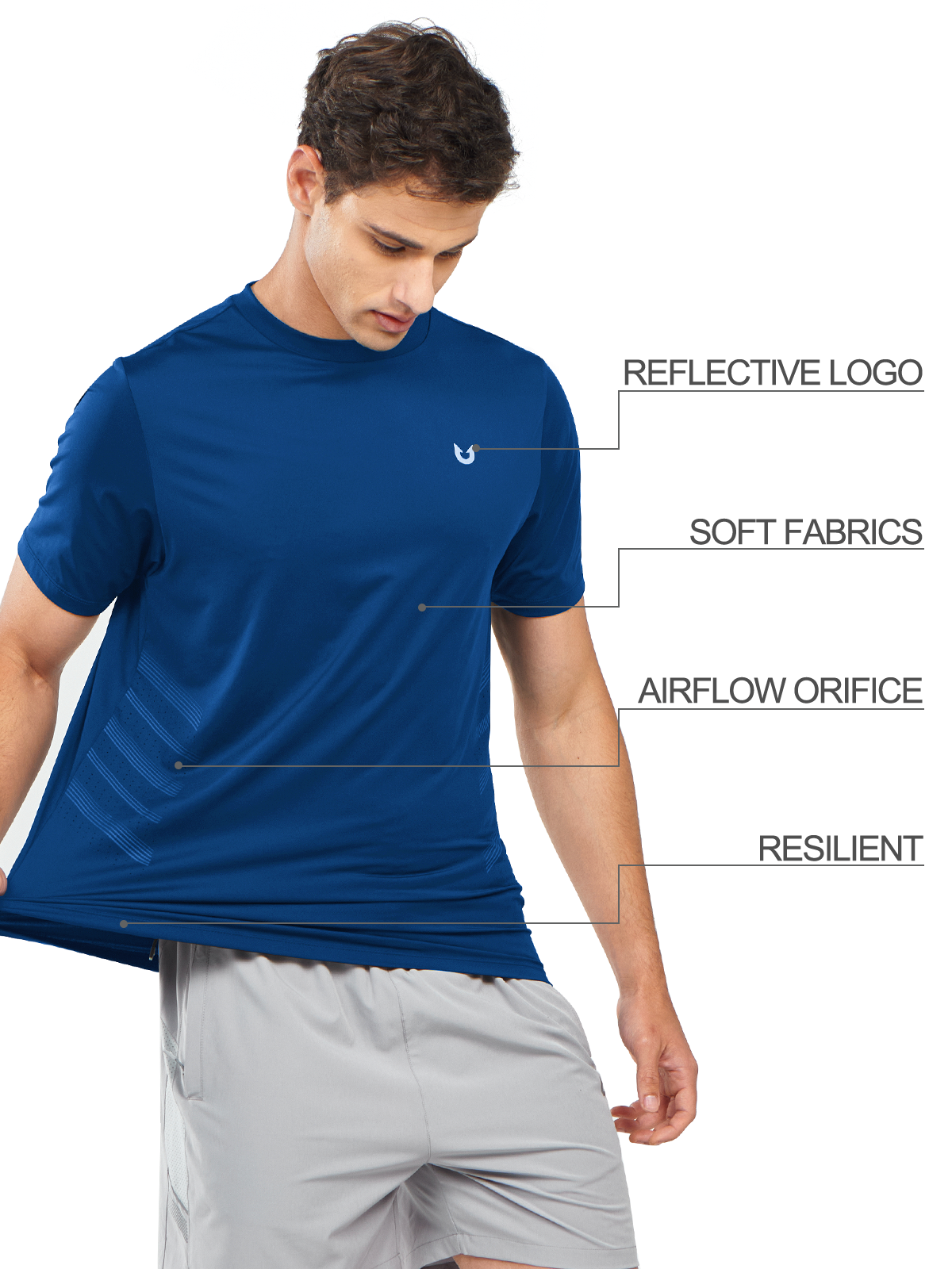 Men's Crew Workout T Shirts Performance Breathable for Gym Training