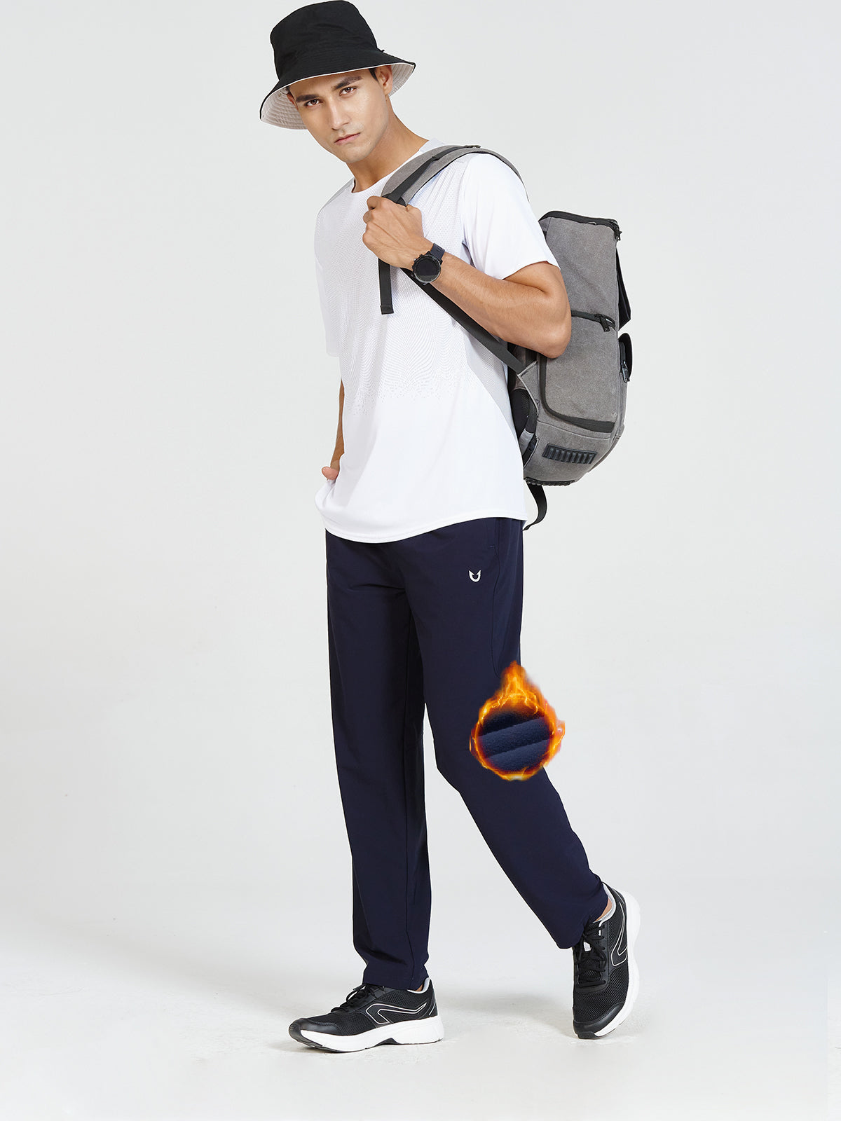 Men's Fleece Lined Pants Baggy Lounge Golf Work Casual Sweatpants