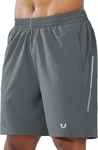 Men's Smoke Grey Lounge Athletic Workout 7 inch Shorts
