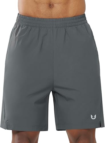 Men's Smoke Grey Lounge Athletic Workout 7 inch Shorts Front