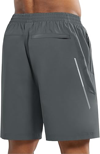 Men's Smoke Grey Lounge Athletic Workout 7 inch Shorts Pocket