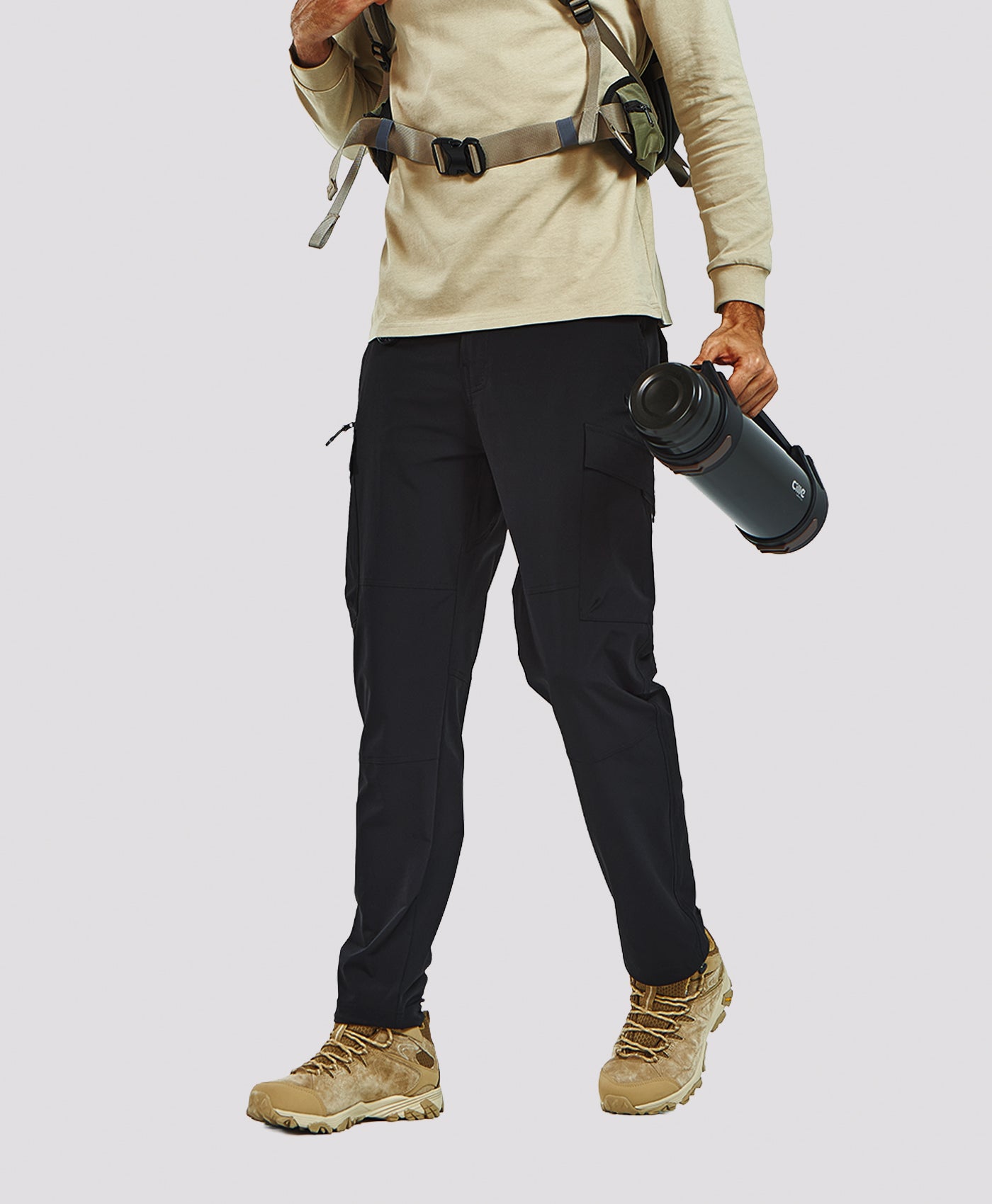 NORTHYARD Men's Tactical Cargo Hiking Pants with 7-Pockets Multi-Terrain Quick-Dry Travel Active Pant
#Color_BLACK
