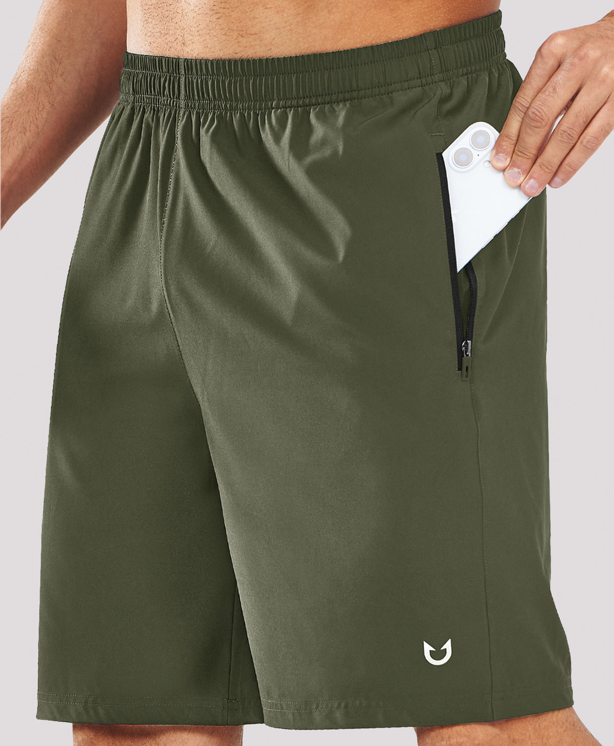 
Men's 9" Casual Elastic Waist Sports Shorts Quick Dry Stretch for Work — ARMYGREEN