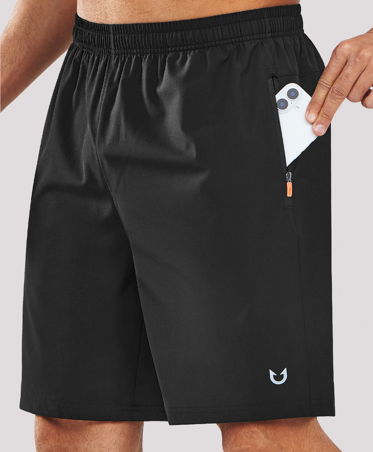 
Men's 9" Casual Elastic Waist Sports Shorts Quick Dry Stretch for Work — BLACK