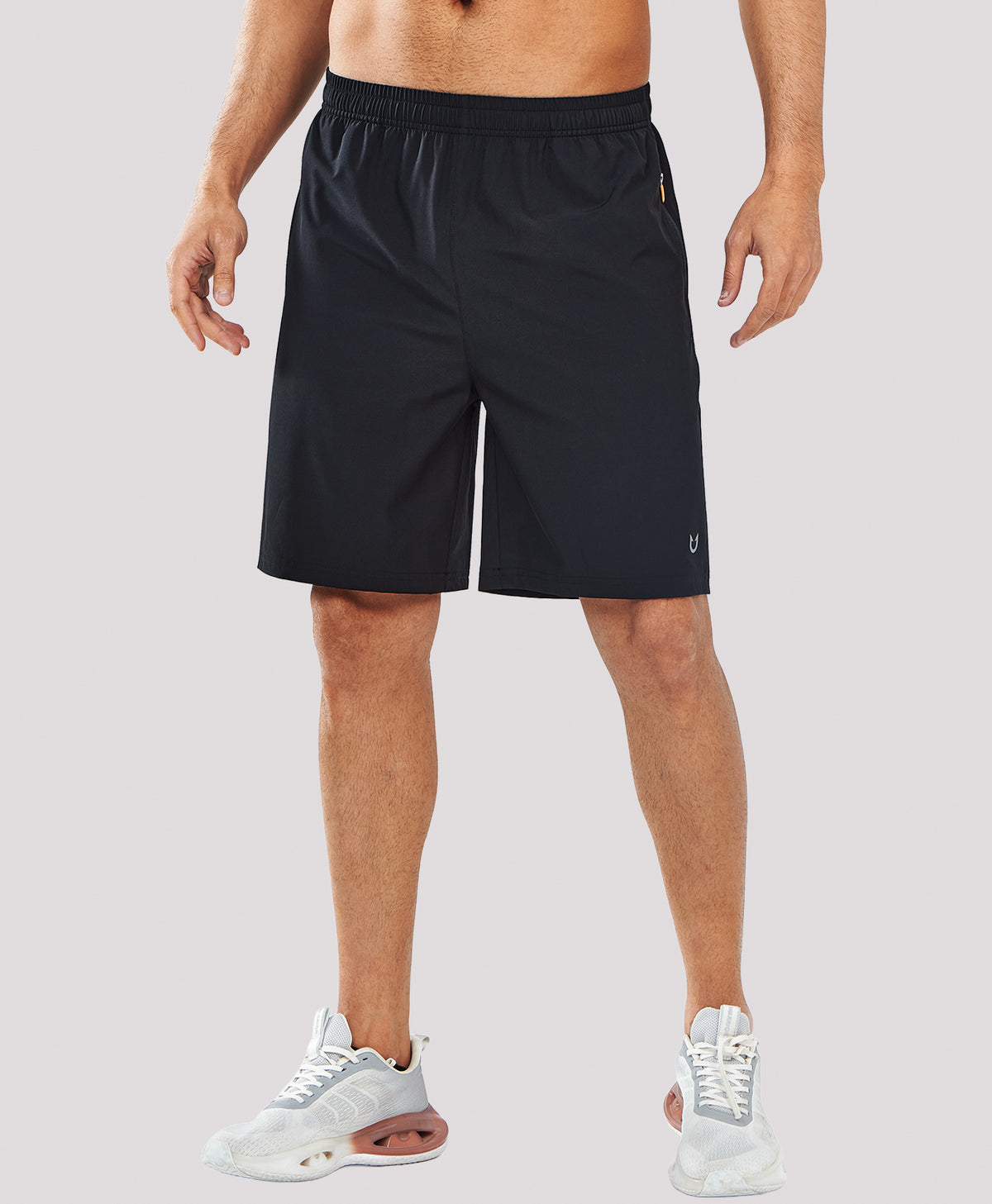 
Men's 9" Casual Elastic Waist Sports Shorts Quick Dry Stretch for Work — BLACK