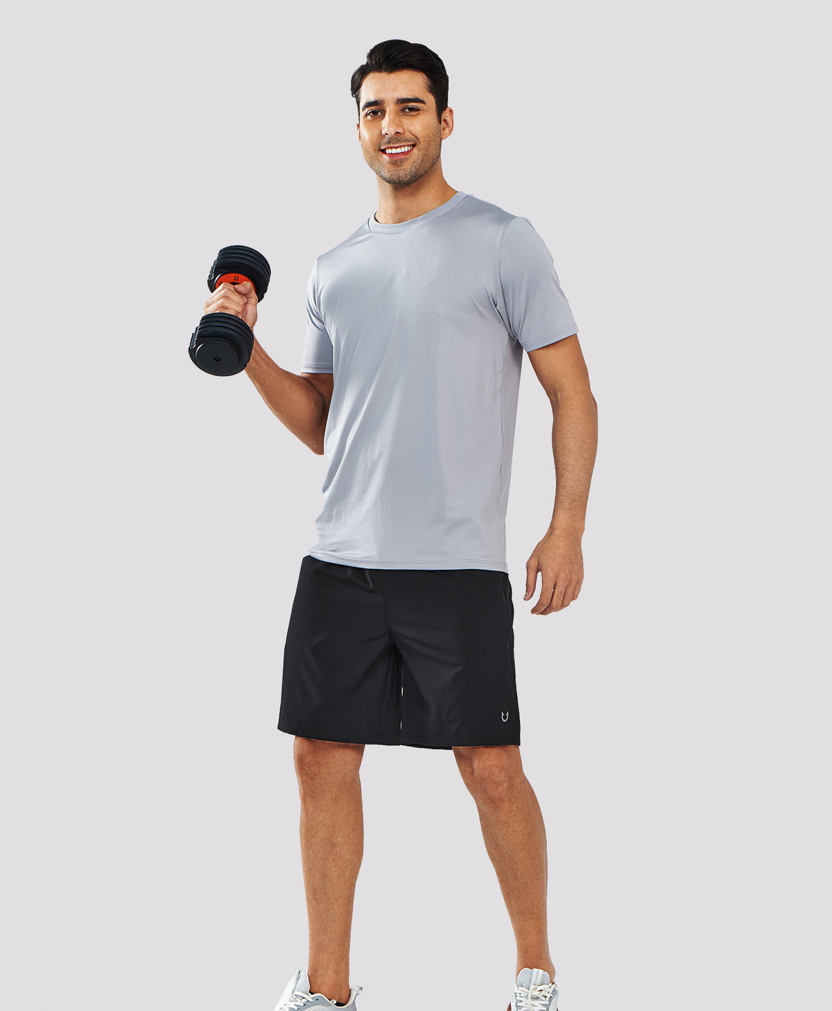 
Men's 9" Casual Elastic Waist Sports Shorts Quick Dry Stretch for Work — BLACK