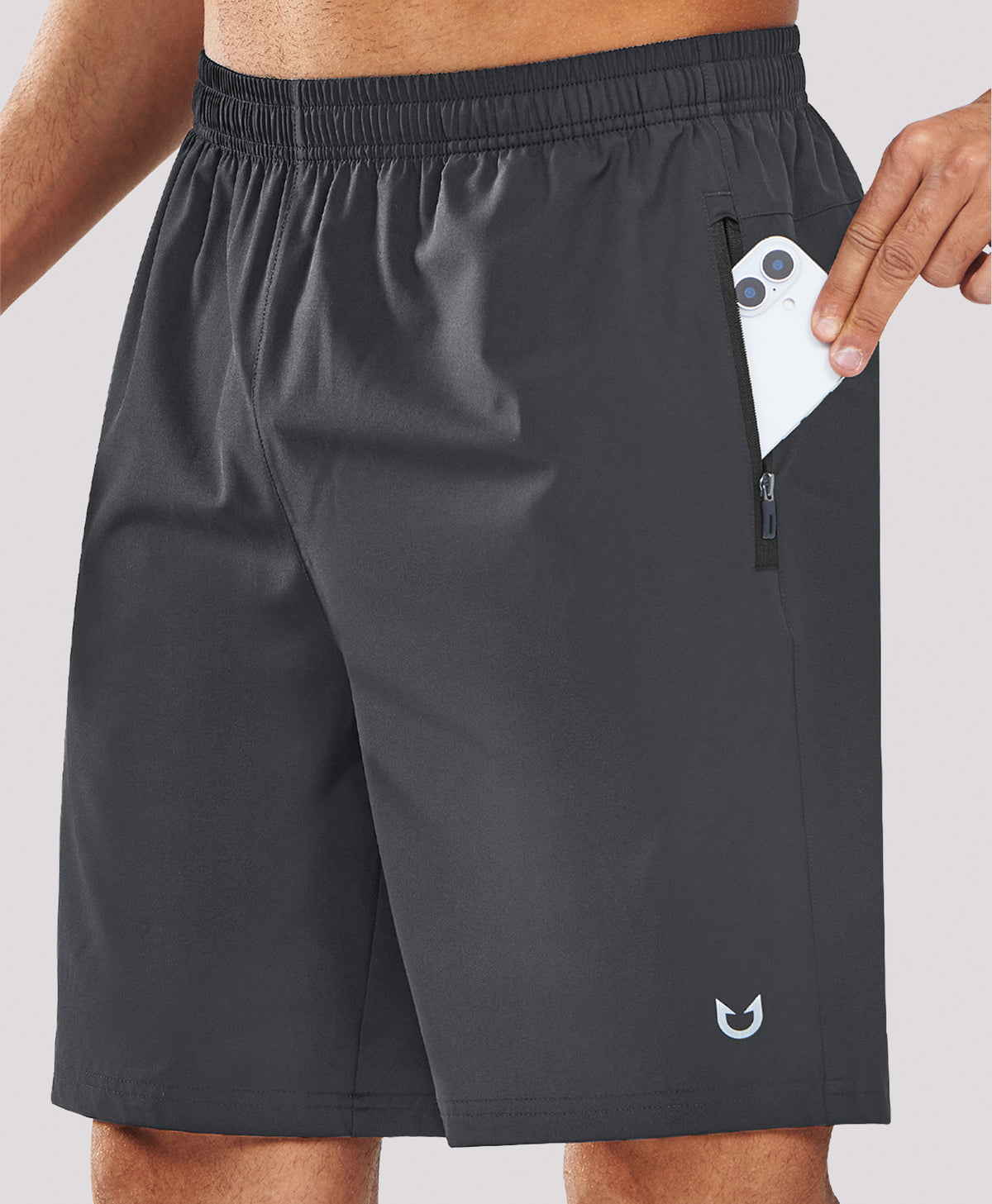 
Men's 9" Casual Elastic Waist Sports Shorts Quick Dry Stretch for Work — DARKGREY