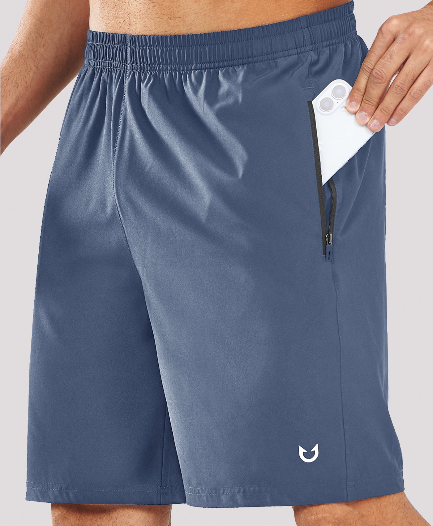 Northyard Men's 9" Casual Elastic Waist Sports Shorts Quick Dry Stretch for Work #color_FEDERALBLUE