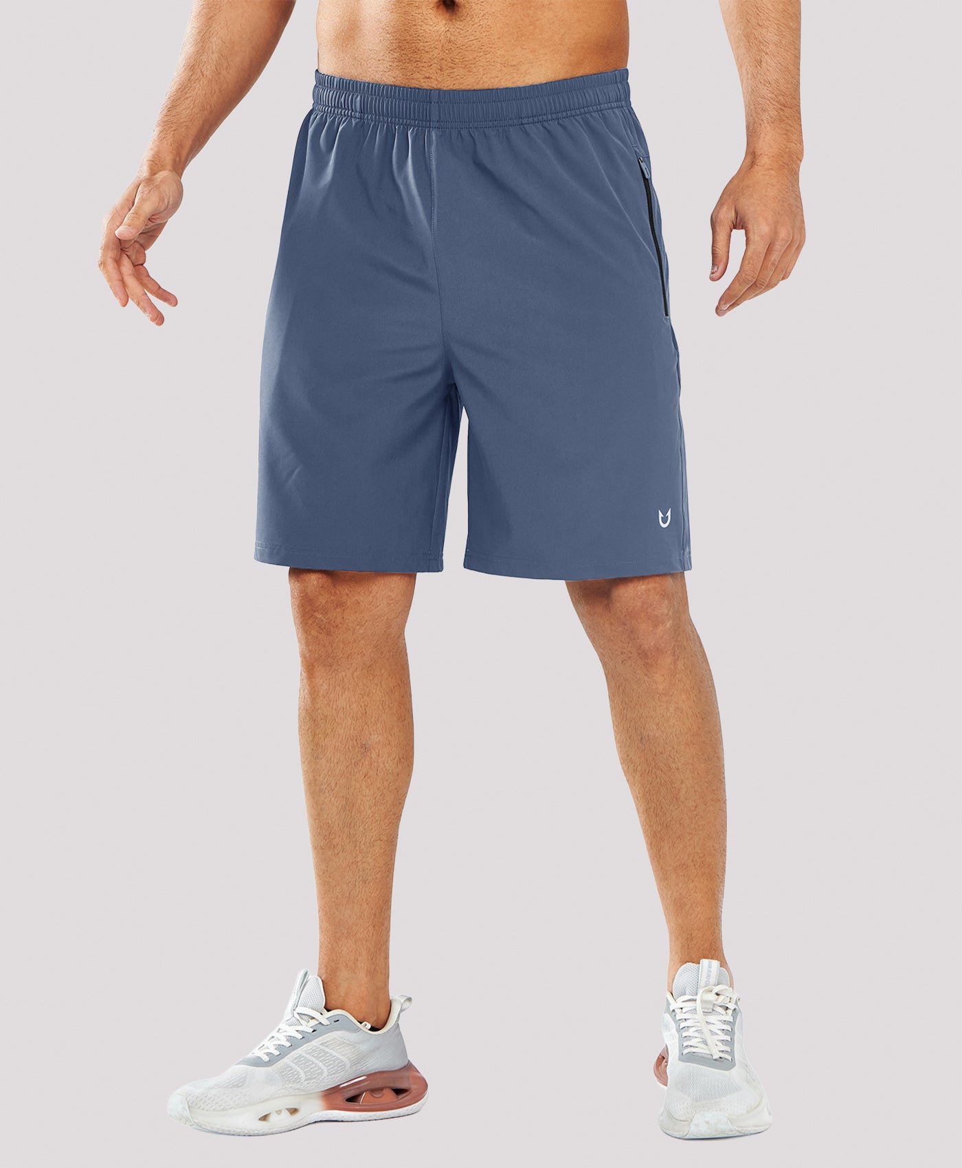 Northyard Men's 9" Casual Elastic Waist Sports Shorts Quick Dry Stretch for Work #color_FEDERALBLUE