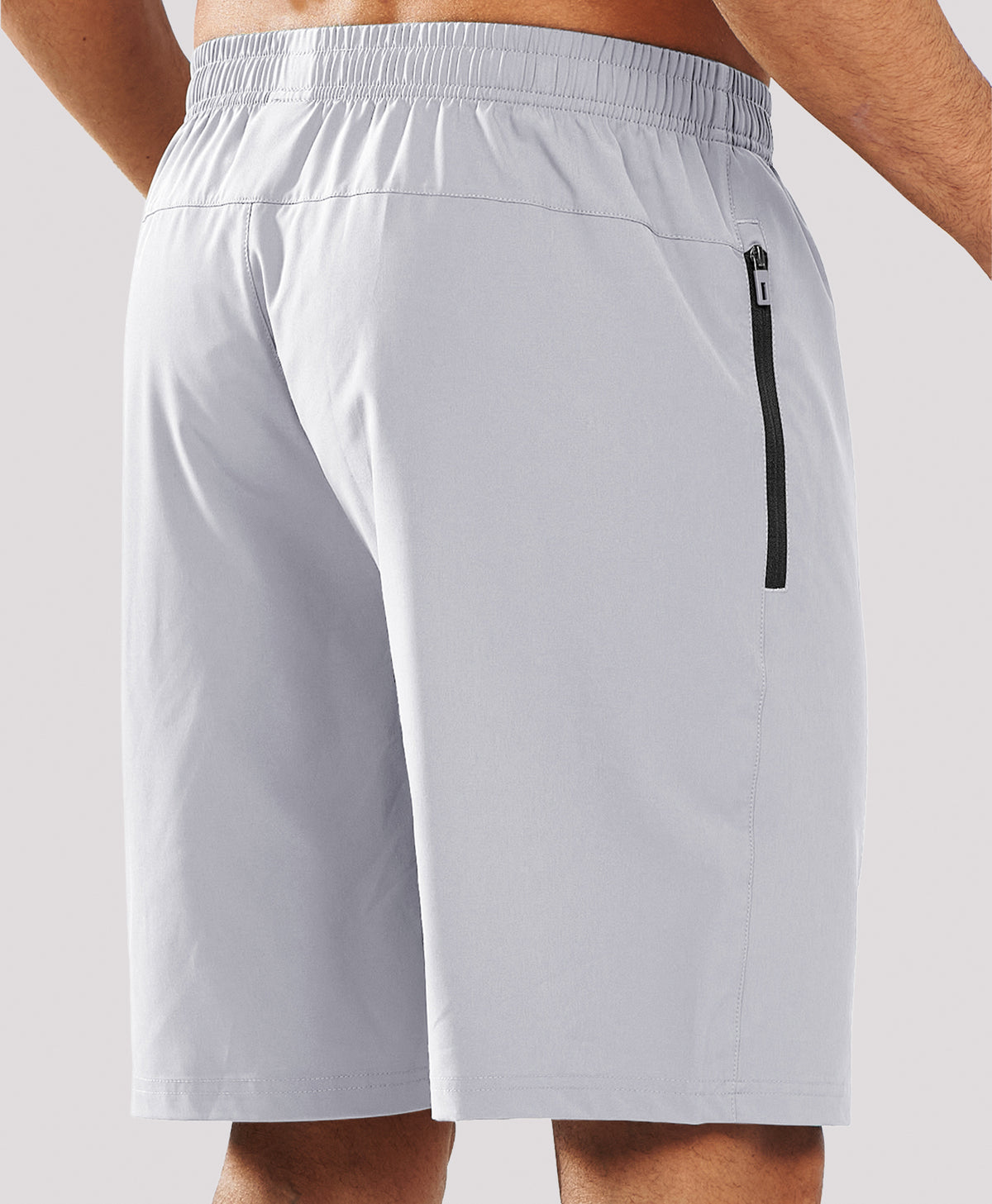 
Men's 9" Casual Elastic Waist Sports Shorts Quick Dry Stretch for Work — grey