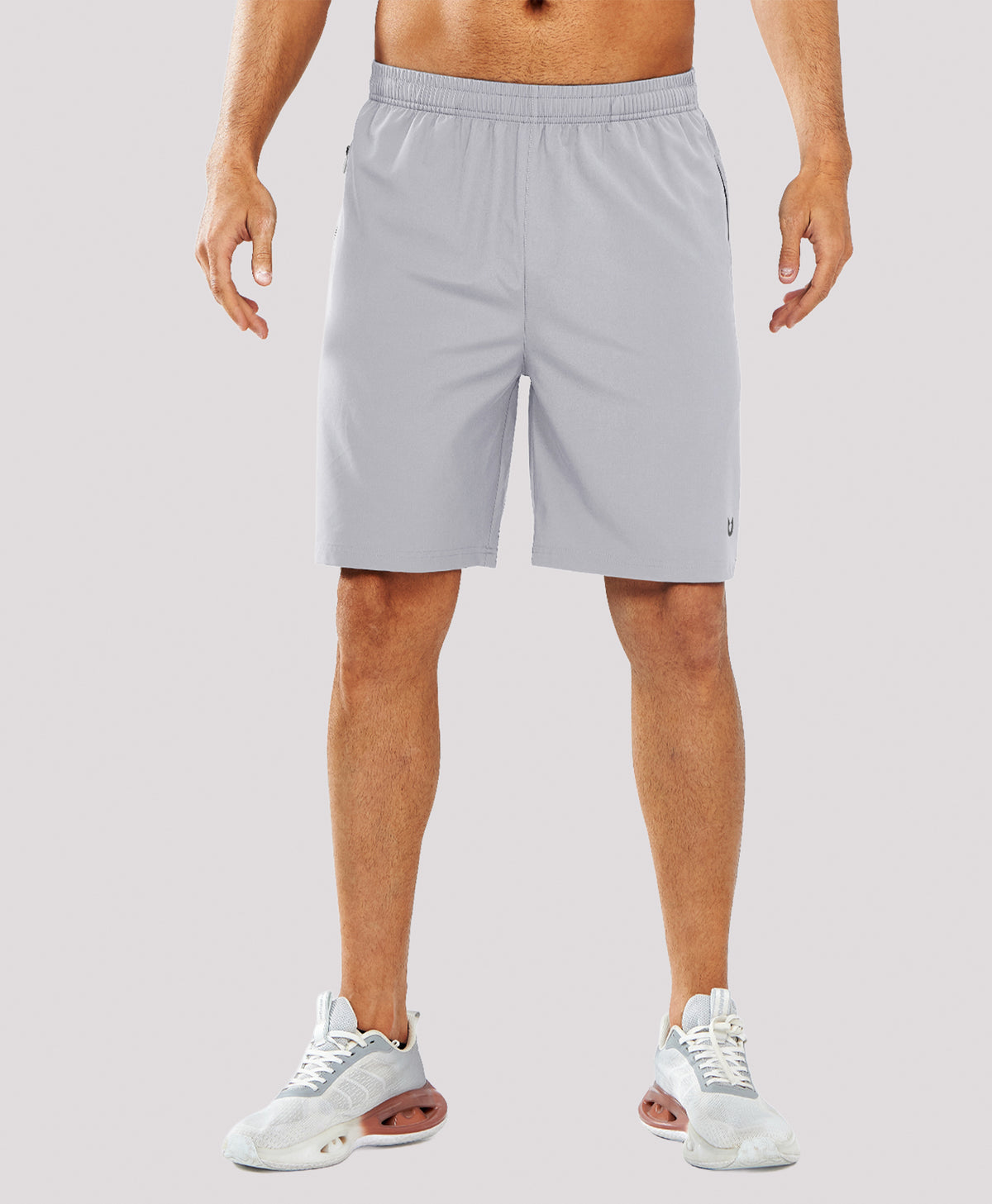 
Men's 9" Casual Elastic Waist Sports Shorts Quick Dry Stretch for Work — grey