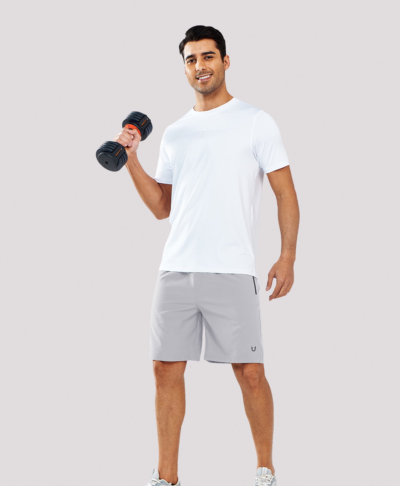 Northyard Men's 9" Casual Elastic Waist Sports Shorts Quick Dry Stretch for Work #color_grey