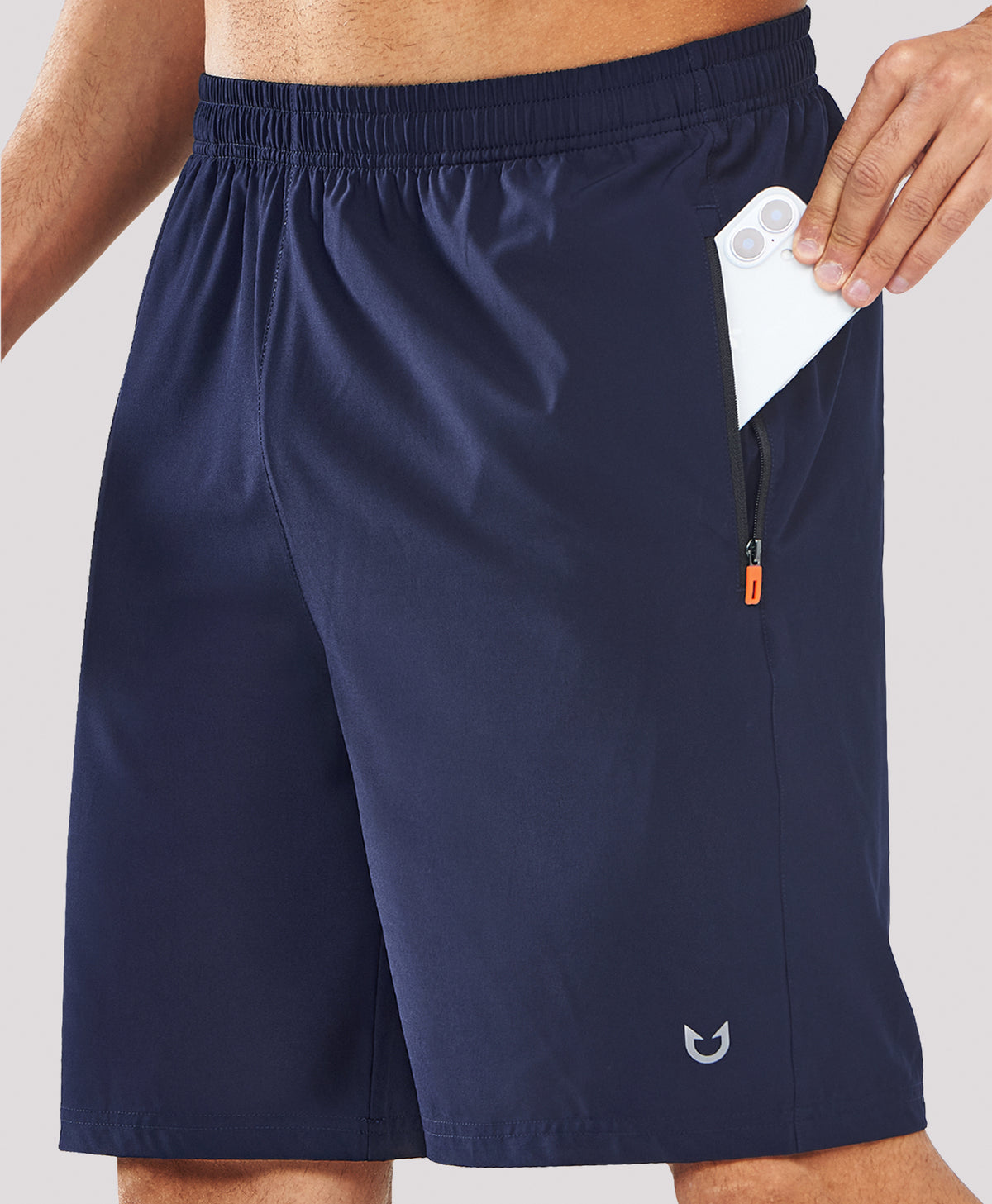 
Men's 9" Casual Elastic Waist Sports Shorts Quick Dry Stretch for Work — NAVY