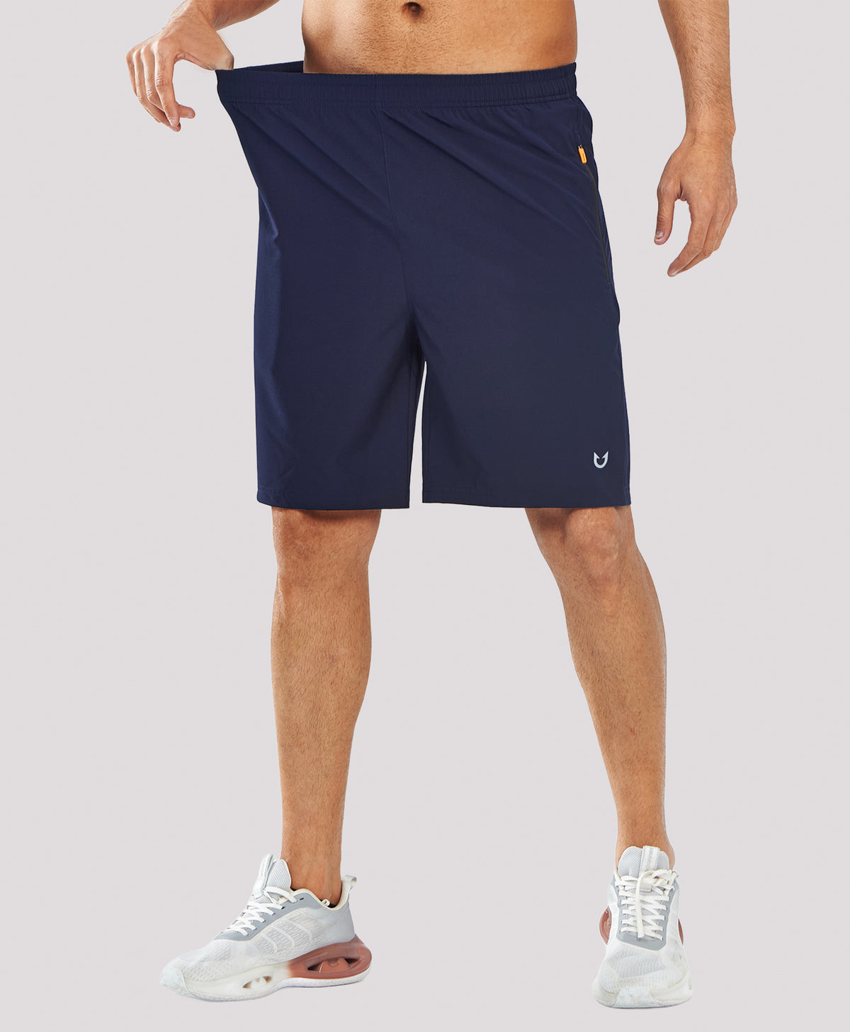
Men's 9" Casual Elastic Waist Sports Shorts Quick Dry Stretch for Work — NAVY