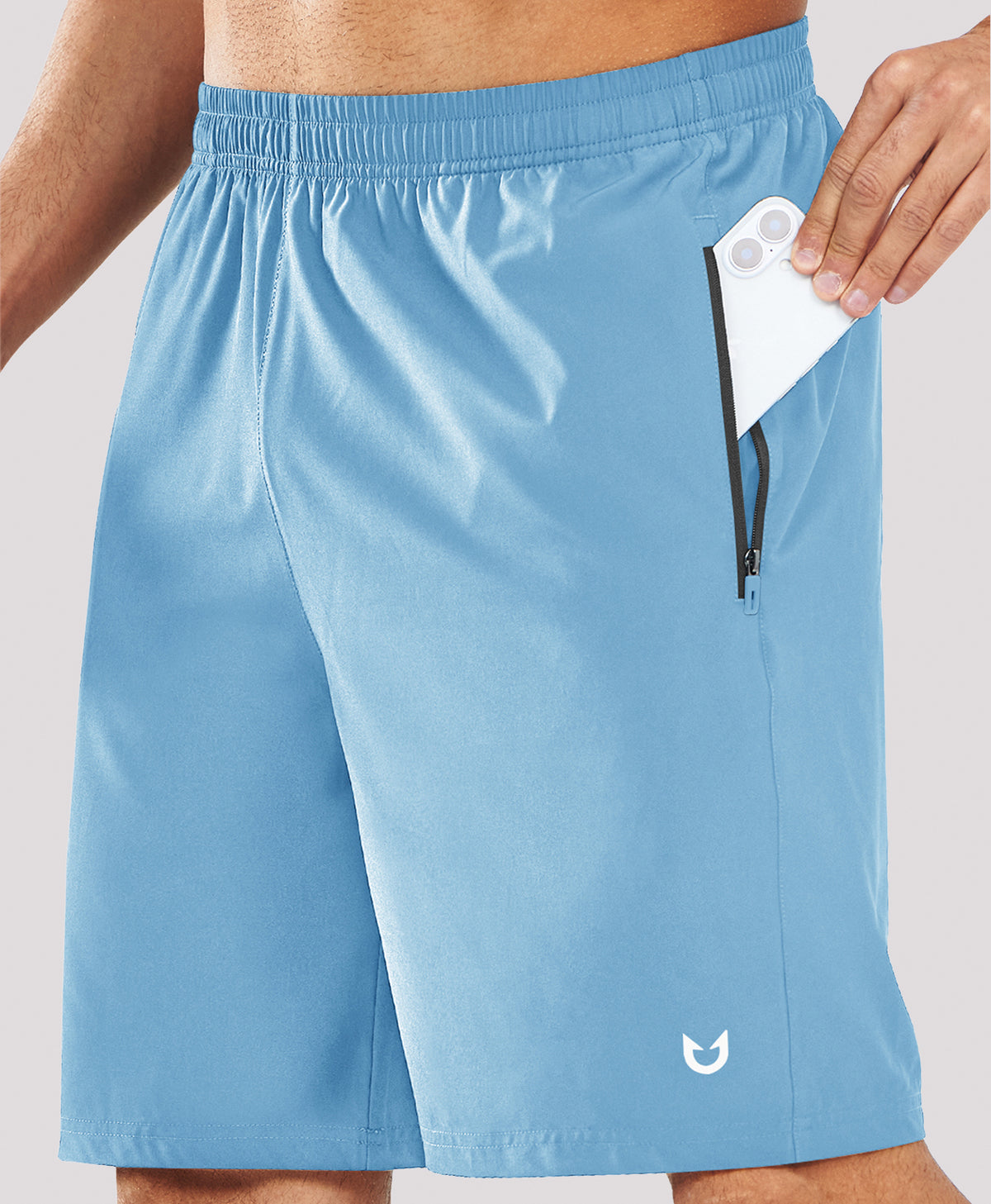 
Men's 9" Casual Elastic Waist Sports Shorts Quick Dry Stretch for Work — SKYBLUE