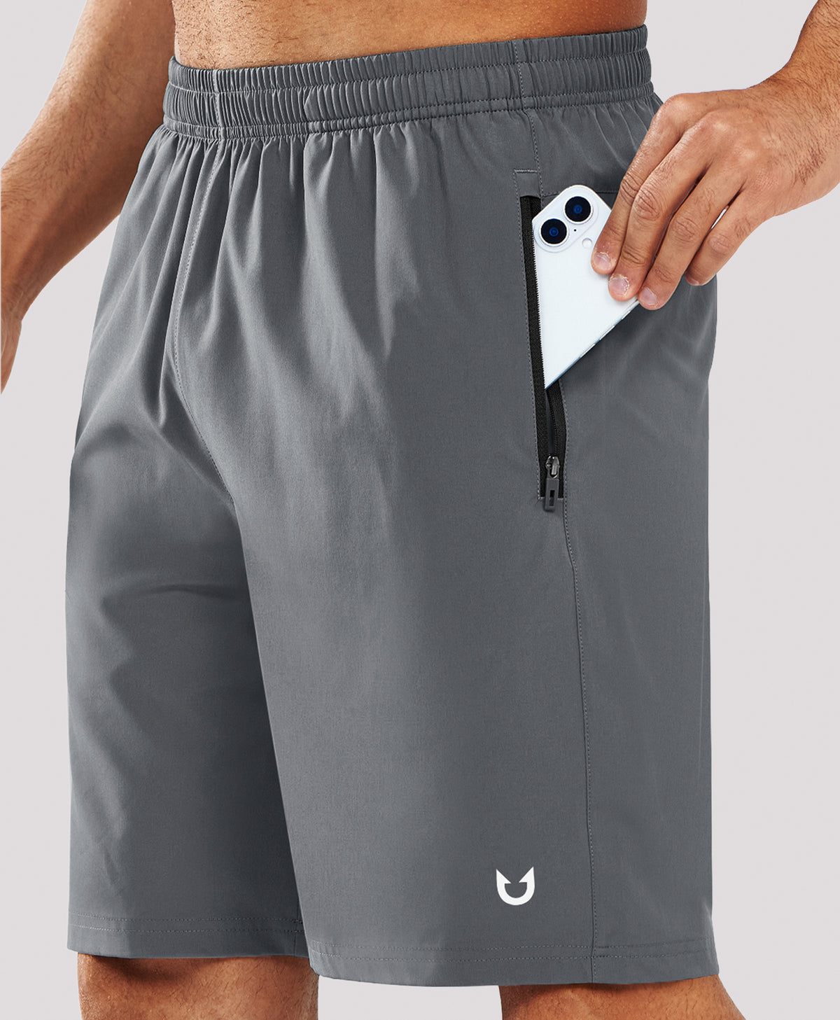 
Men's 9" Casual Elastic Waist Sports Shorts Quick Dry Stretch for Work — SMOKEGREY