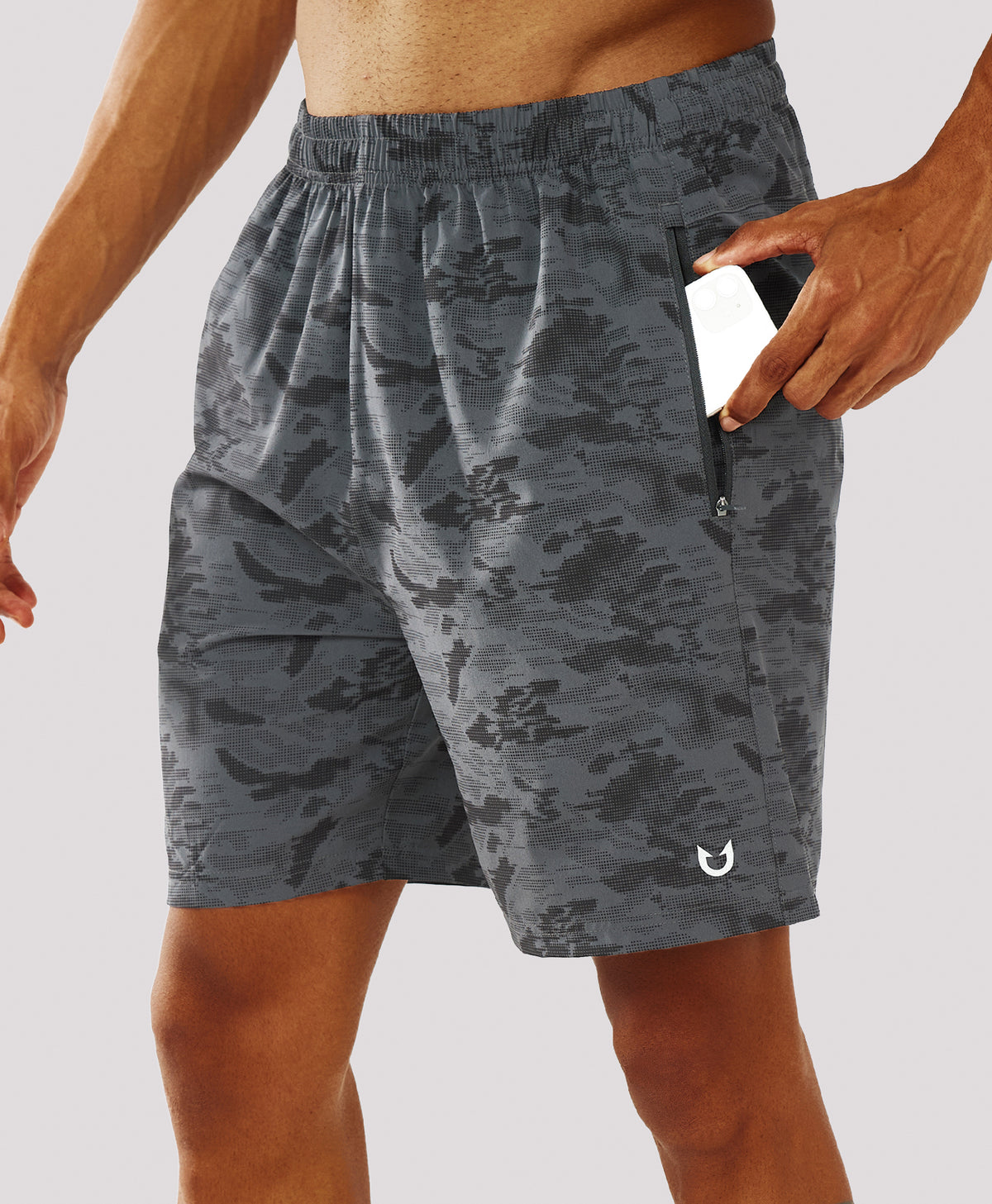 Men's 7" Stretch Versatility Athletic Shorts with 3 Pockets Unlined Outdoor Sports #COLOR_CAMOBLACK