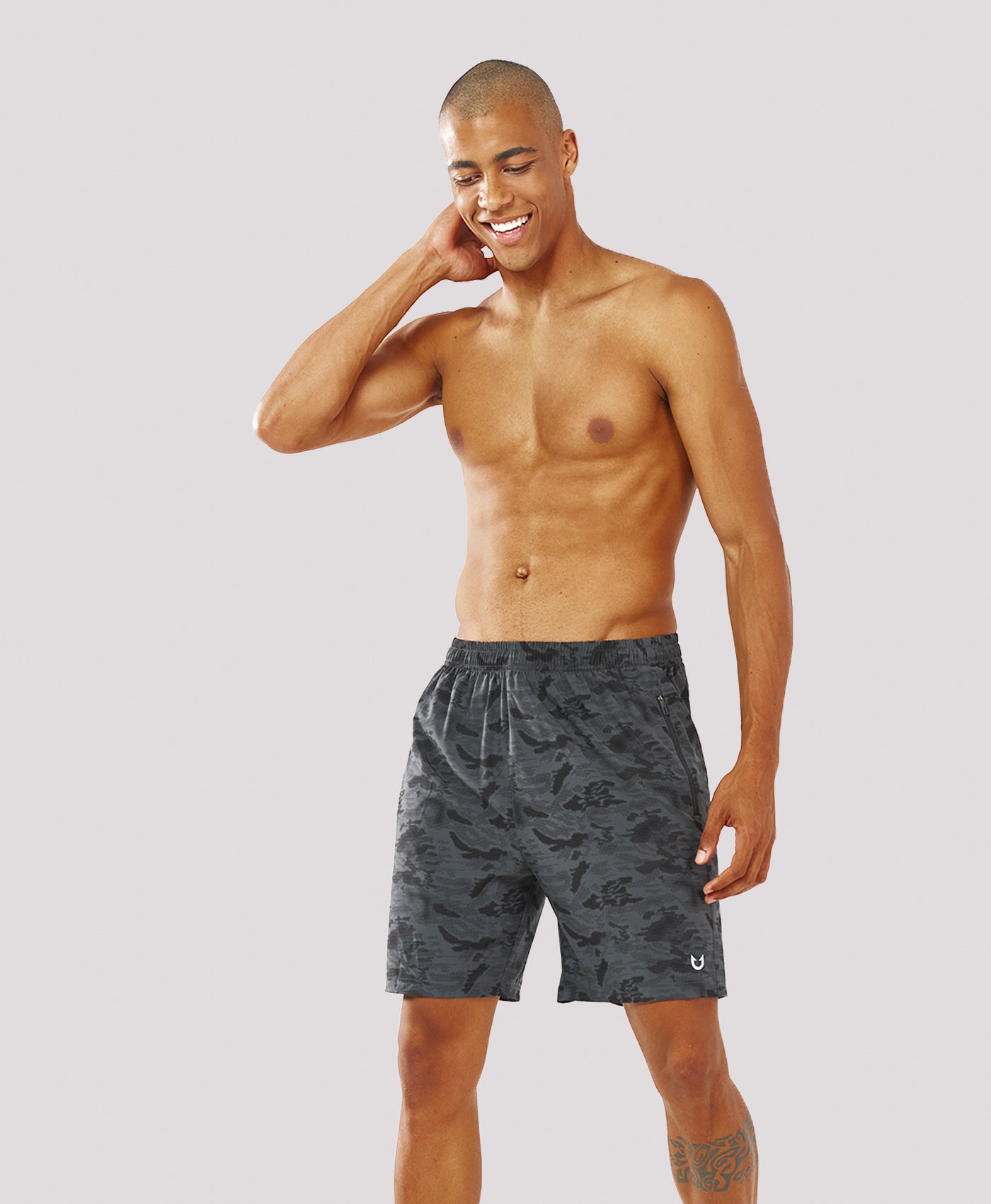 Men's 7" Stretch Versatility Athletic Shorts with 3 Pockets Unlined Outdoor Sports #COLOR_CAMOBLACK