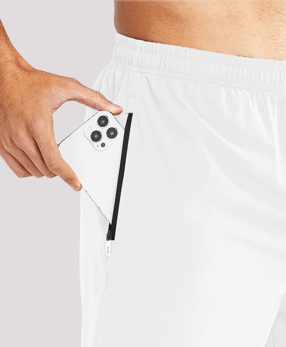 
Men's 7" Stretch Versatility Athletic Shorts with 3 Pockets — WHITE