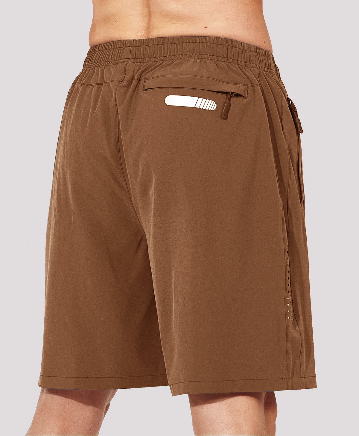 
Men's 7" Athletic Running Breathable 4-way stretch Shorts with Pockets — brown