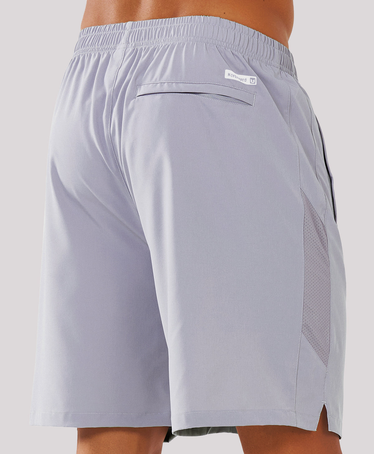 
Men's 7" Stretchy Performance Pickleball Shorts with Triple Secure Zipper Pockets — STONE