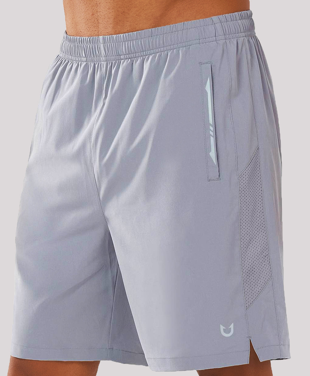 
Men's 7" Stretchy Performance Pickleball Shorts with Triple Secure Zipper Pockets — STONE