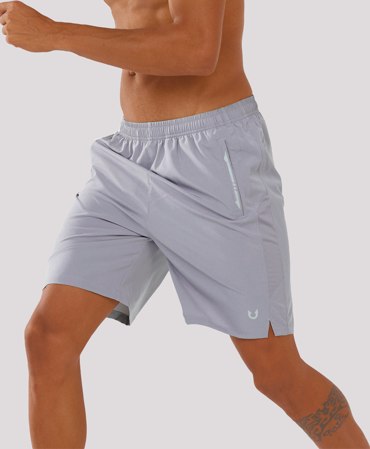 
Men's 7" Stretchy Performance Pickleball Shorts with Triple Secure Zipper Pockets — STONE