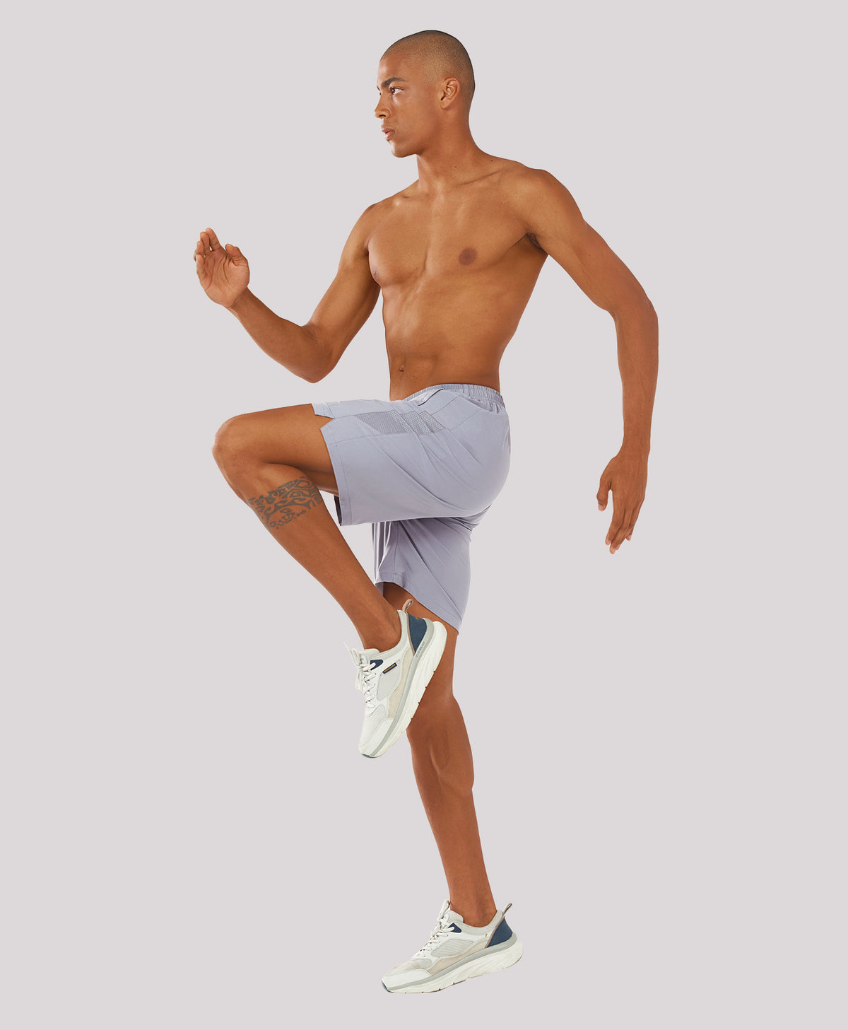 
Men's 7" Stretchy Performance Pickleball Shorts with Triple Secure Zipper Pockets — STONE