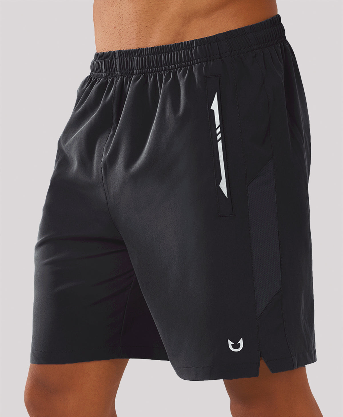 
Men's 7" Stretchy Performance Pickleball Shorts with Triple Secure Zipper Pockets — BLACK