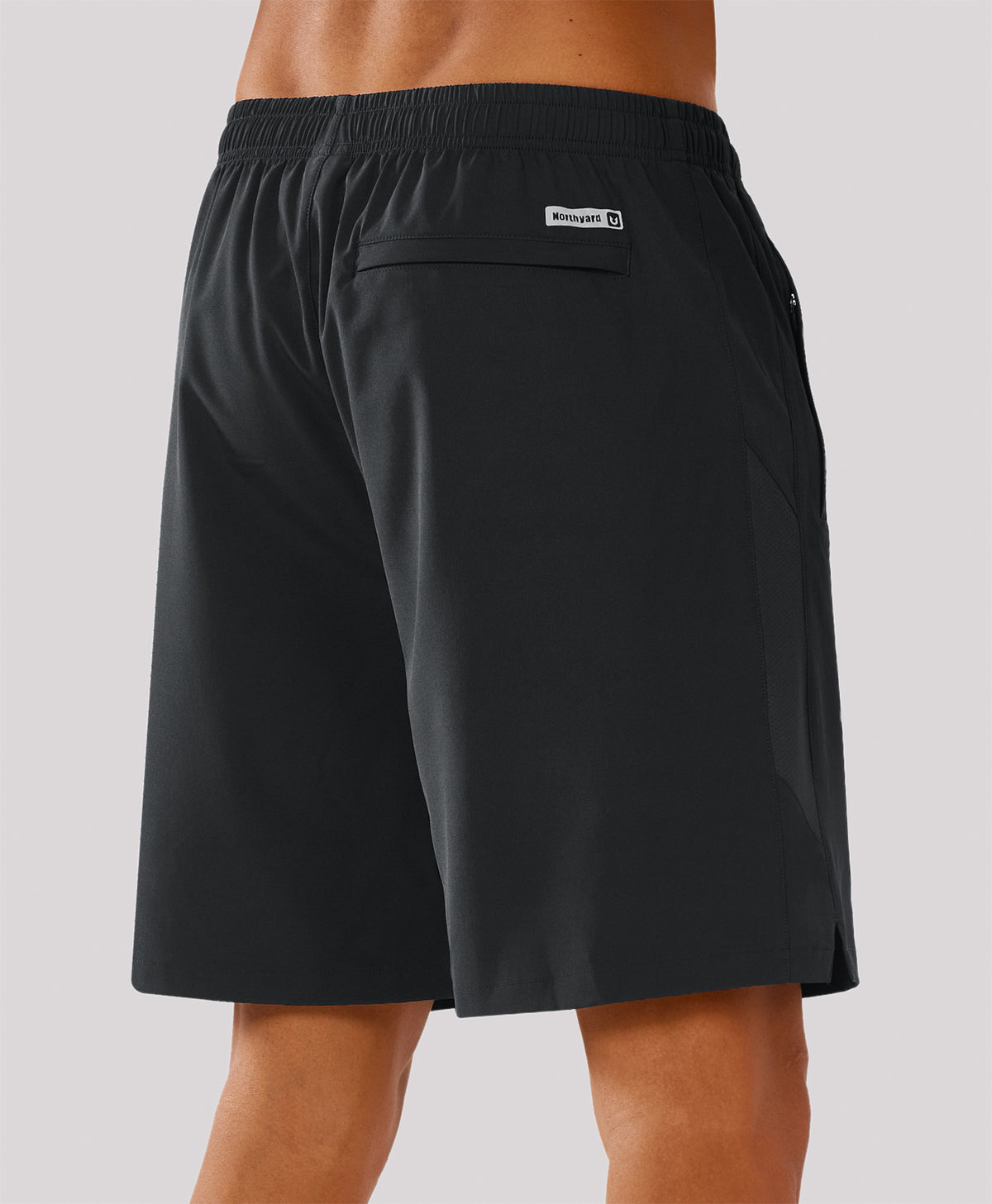 
Men's 7" Stretchy Performance Pickleball Shorts with Triple Secure Zipper Pockets — BLACK