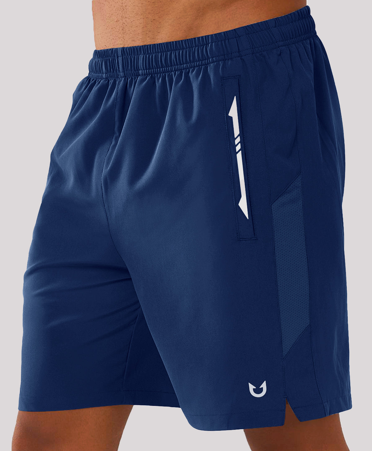 
Men's 7" Stretchy Performance Pickleball Shorts with Triple Secure Zipper Pockets — DARKBLUE