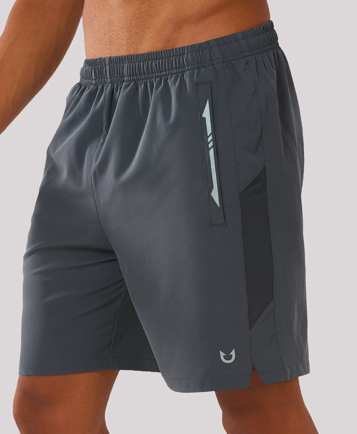 
Men's 7" Stretchy Performance Pickleball Shorts with Triple Secure Zipper Pockets — DARKGREY