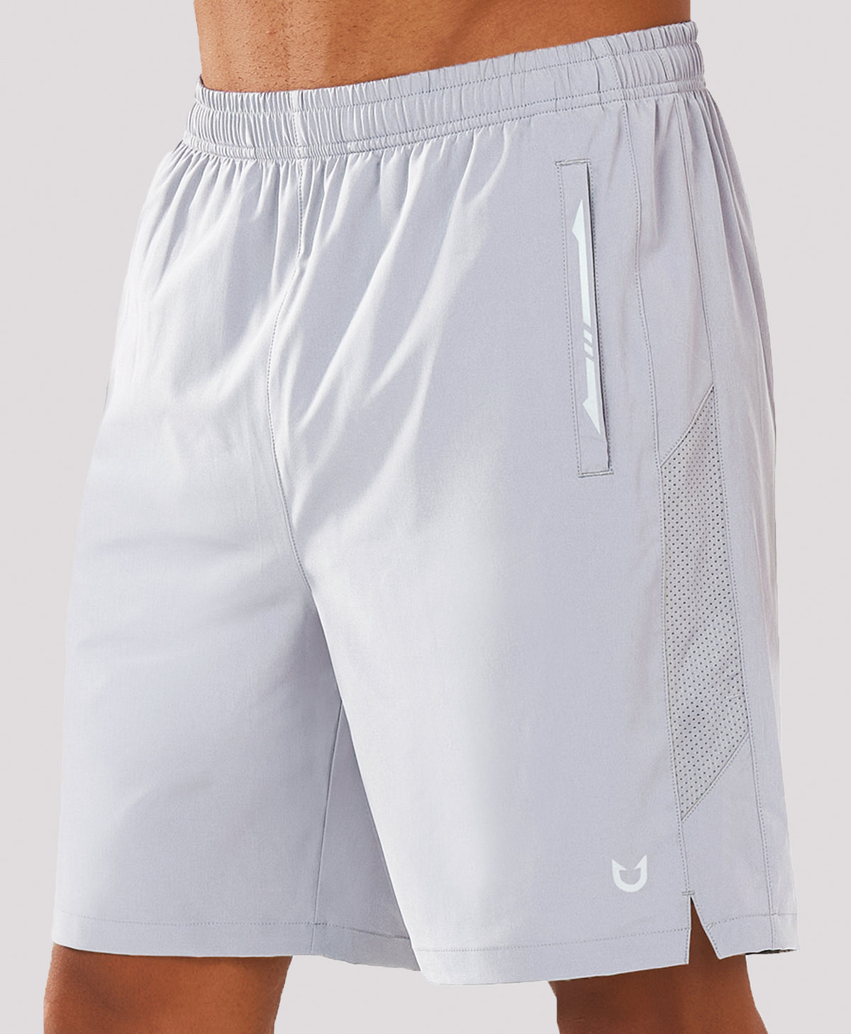 
Men's 7" Stretchy Performance Pickleball Shorts with Triple Secure Zipper Pockets — LIGHTGREY