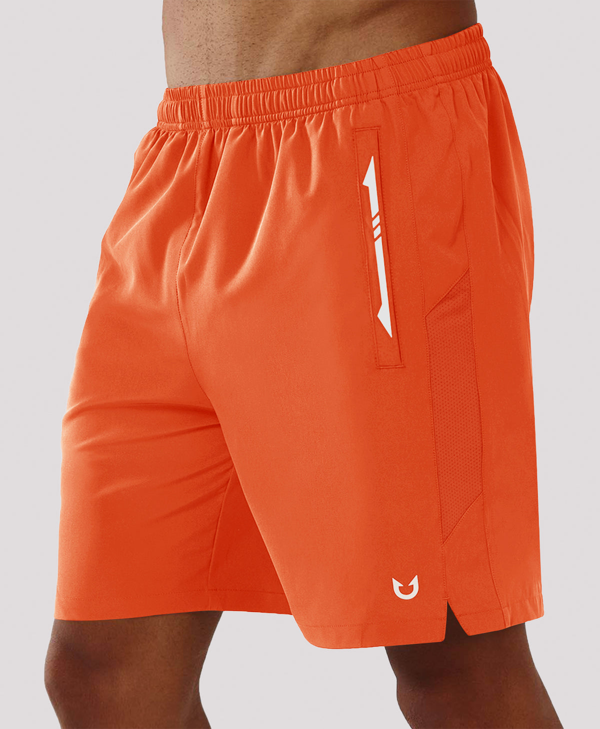 
Men's 7" Stretchy Performance Pickleball Shorts with Triple Secure Zipper Pockets — ORANGE