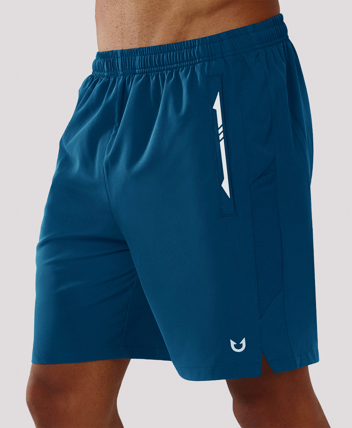 
Men's 7" Stretchy Performance Pickleball Shorts with Triple Secure Zipper Pockets — SEABLUE