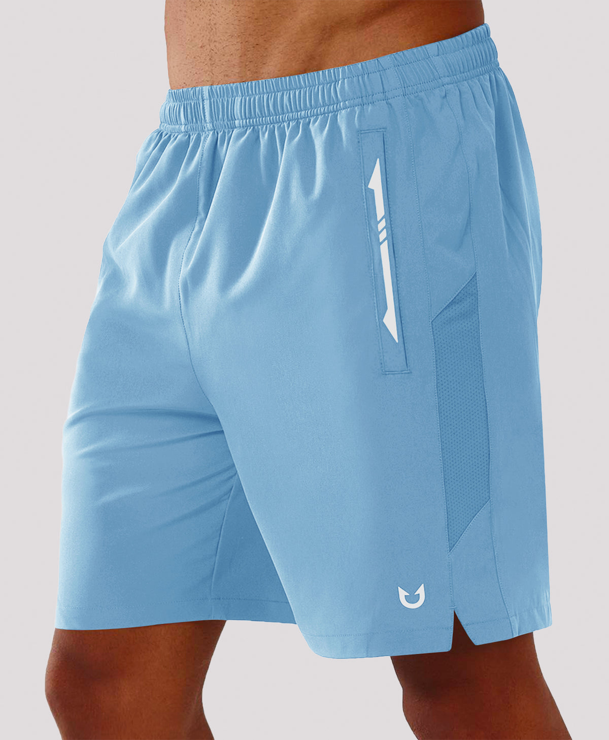 
Men's 7" Stretchy Performance Pickleball Shorts with Triple Secure Zipper Pockets — SKYBLUE