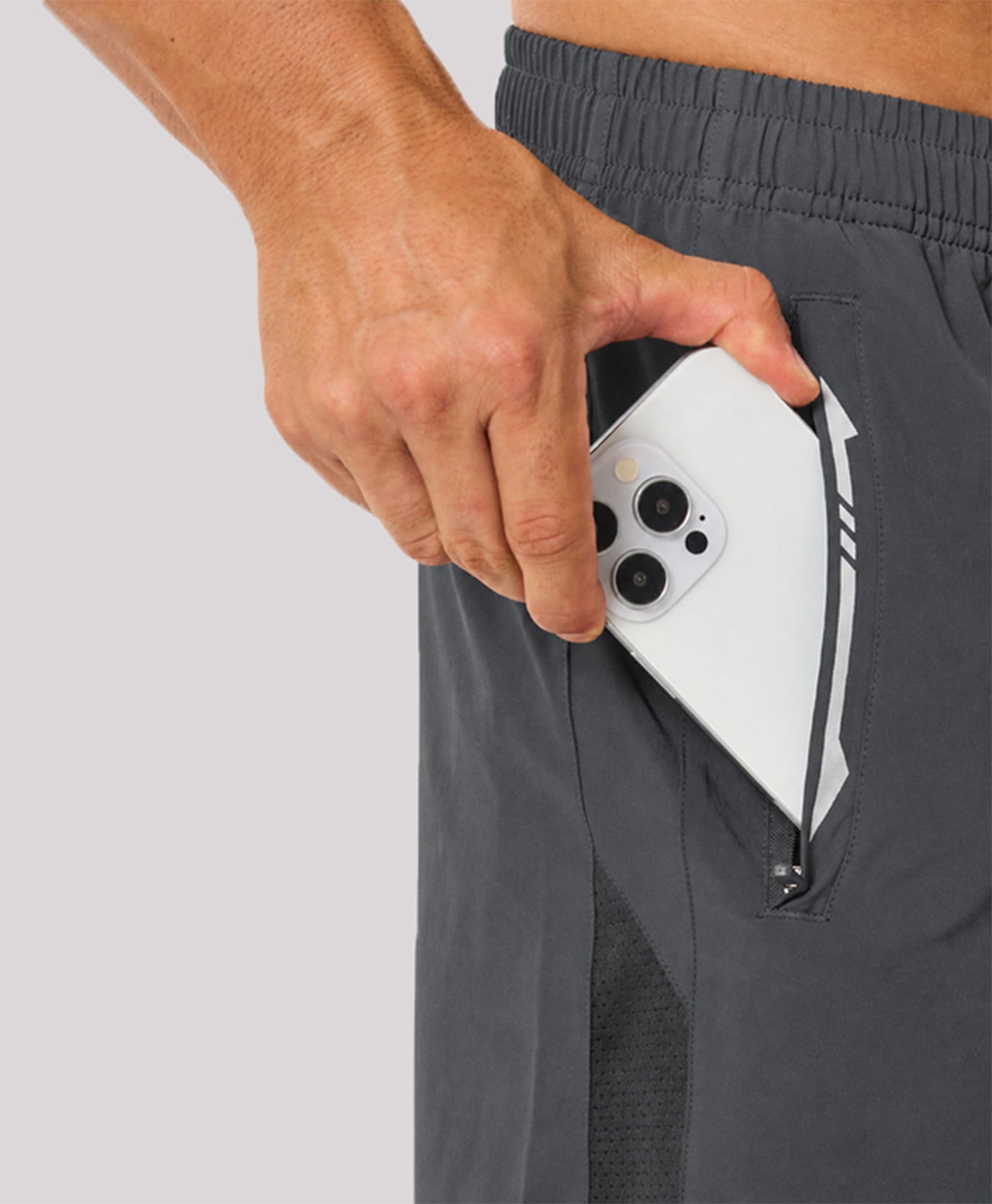 Northyard Men's 7" Stretchy Performance Pickleball Shorts with Triple Secure Zipper Pockets for Running Tennis
#color_SMOKEGREY