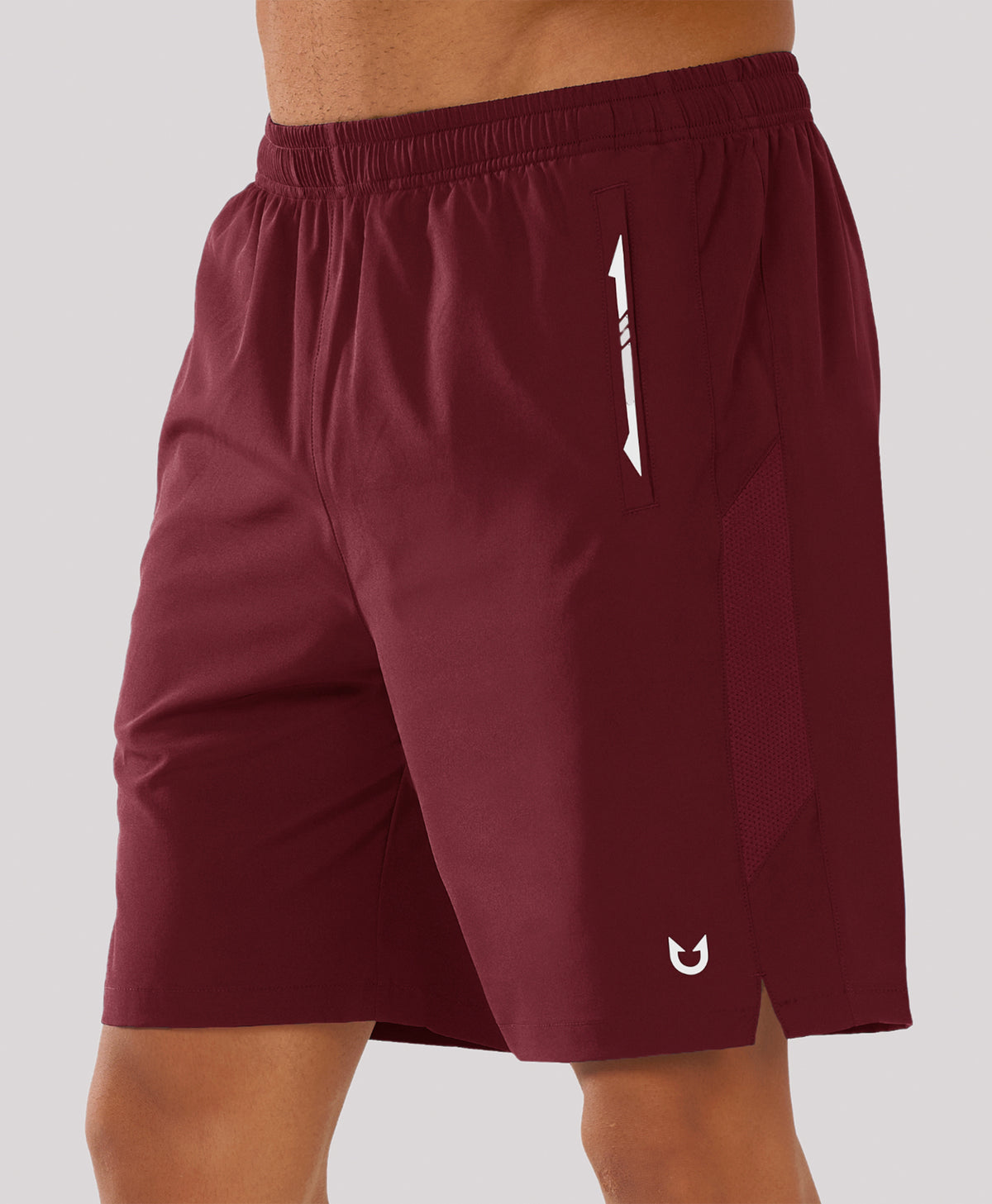 
Men's 7" Stretchy Performance Pickleball Shorts with Triple Secure Zipper Pockets — WINE